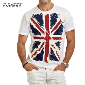 E-BAIHUI Brand Cotton men Clothing Male Slim Fit t shirt  Man T-shirts Casual T-Shirts Skateboard Swag mens tops tees Y001