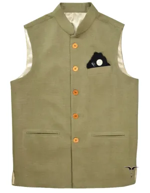 Natural Pashmina Nehru Jacket 5533